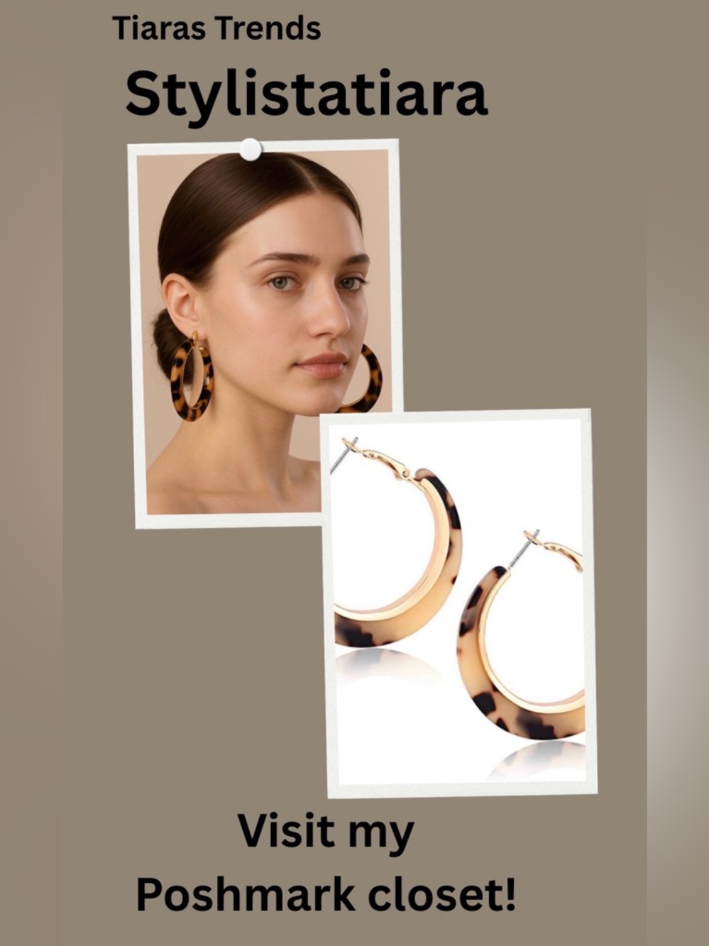 Tortoise Shell Hoop Earrings